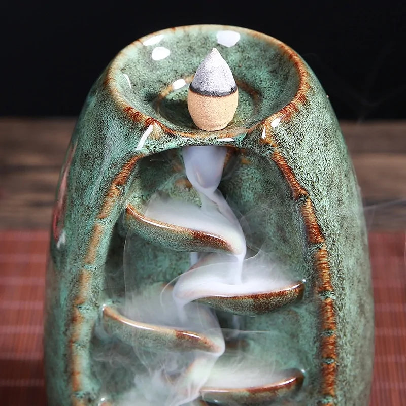 Ceramic Waterfall Incense Burner