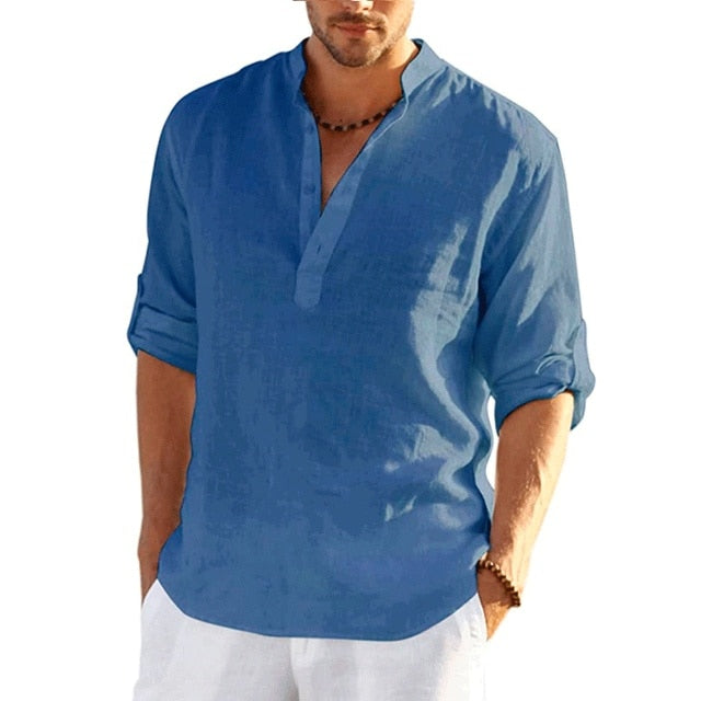 Men's Linen Long Sleeve Shirt