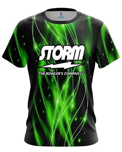 Coolwick Storm Green Spiral Waves Bowling Jersey