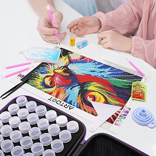 ARTDOT Diamond Painting Storage Boxes, 60 Slots Bead Storage with 5D Diamond Art Accessories and Tools Kit