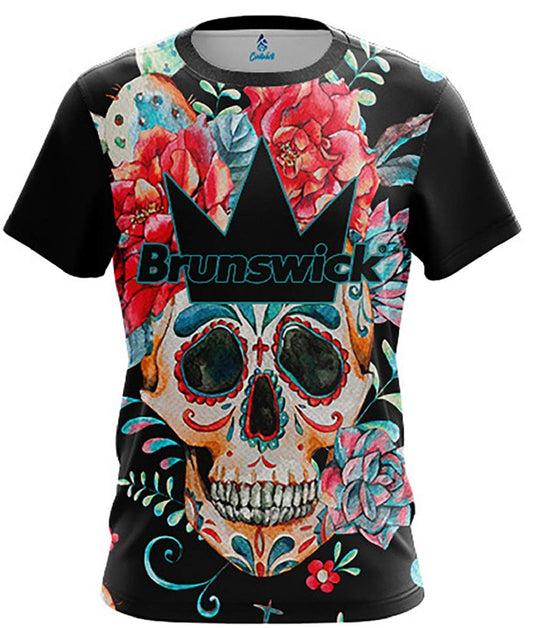 CoolWick Mens Brunswick Sugar Skull Bowling Jersey