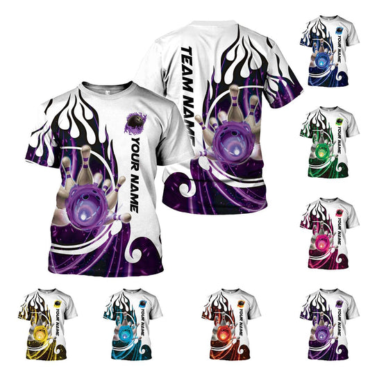 Paniprints Personalized Name Bowling Shirts for Men and Women 3D, Bowling Shirts for Team Bowling, Bowling Shirts Gift (Polyester Blend, Multi 11)