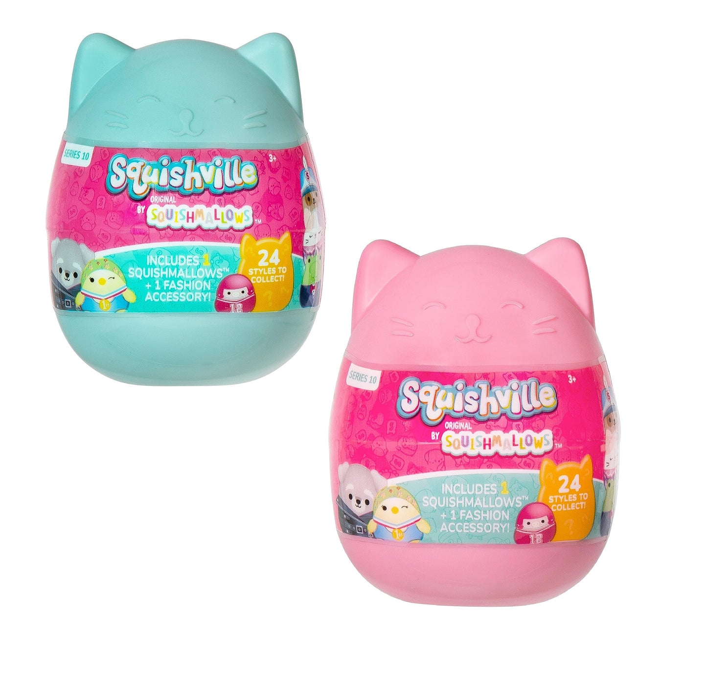 Squishmallows Squishville 2-Pack Eggs - Series 10 - Kellytoy - Mini Mystery Stuffed Animal Toy Plush, Styles May Vary - Easter Gift for Kids, Girls & Boys