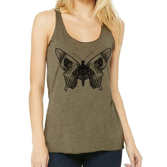 Butterfly skull racerback tank